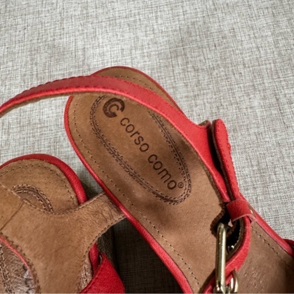 Corso Como leather platform‎ wedge ankle trap summer beachy size 10 - Picture 7 of 16